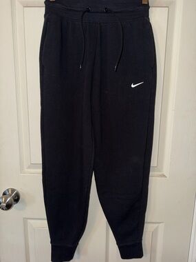 Nike Black Jogger Sweatpants with White Swoosh